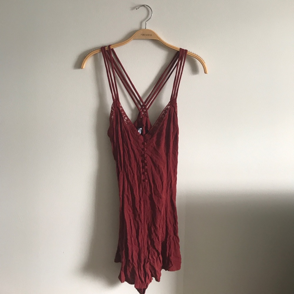BURNT RED ROMPER